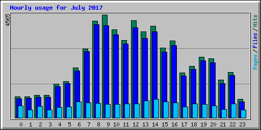Hourly usage for July 2017